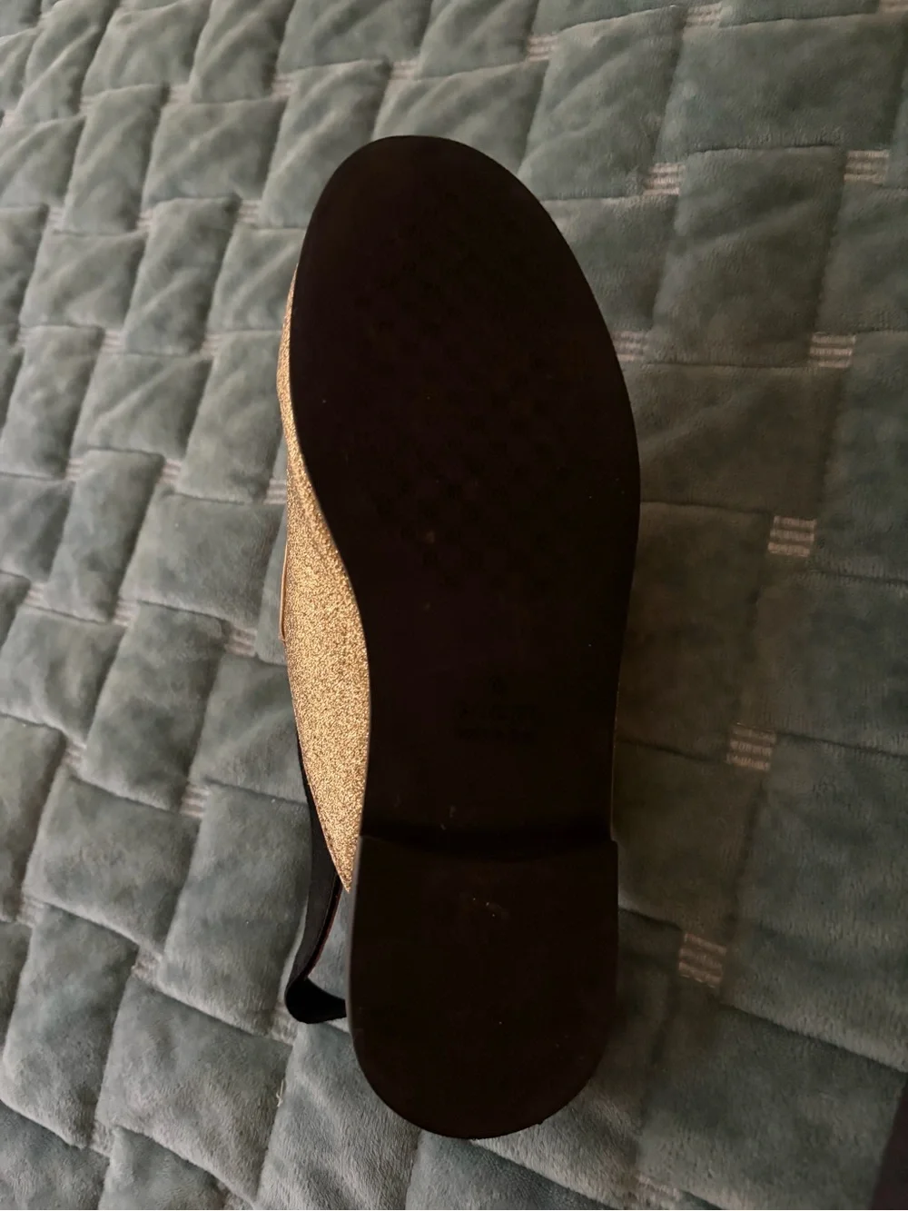 Gucci Kids Princetown Gold Glitter Horsebit Slingback Loafers EU 33 / US 2